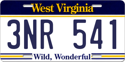 WV license plate 3NR541