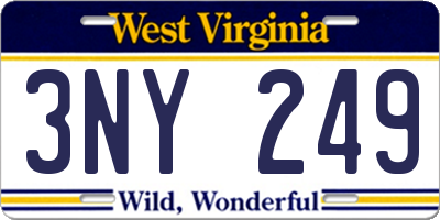 WV license plate 3NY249