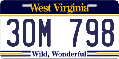 WV license plate 3OM798