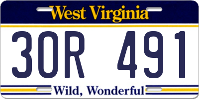 WV license plate 3OR491