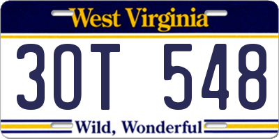WV license plate 3OT548
