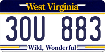 WV license plate 3OU883