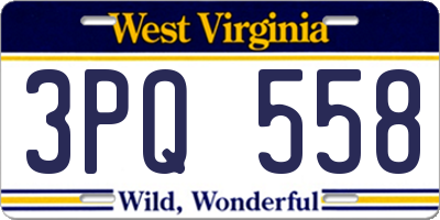 WV license plate 3PQ558
