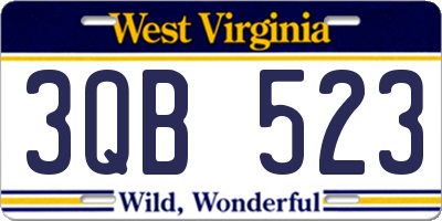 WV license plate 3QB523