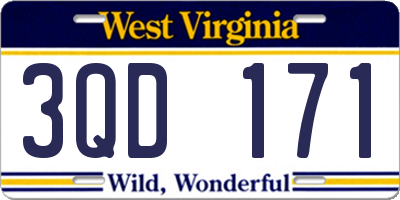 WV license plate 3QD171
