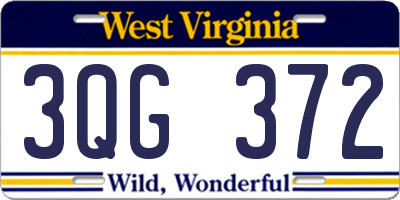 WV license plate 3QG372