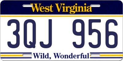 WV license plate 3QJ956