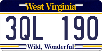 WV license plate 3QL190