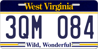 WV license plate 3QM084