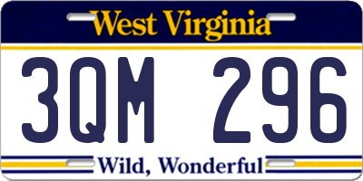 WV license plate 3QM296