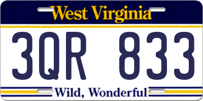 WV license plate 3QR833