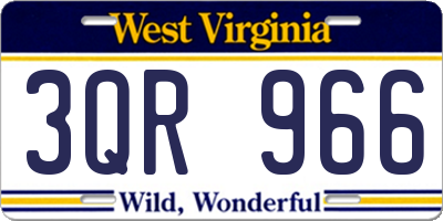 WV license plate 3QR966