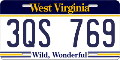 WV license plate 3QS769
