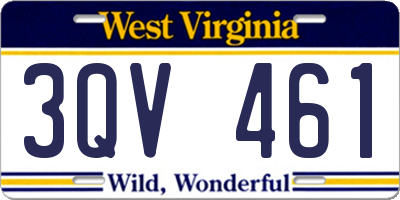 WV license plate 3QV461