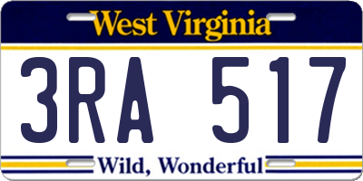 WV license plate 3RA517