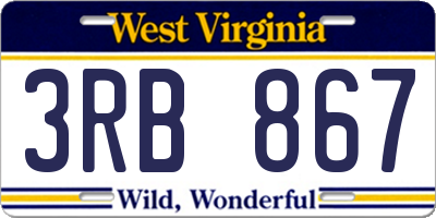 WV license plate 3RB867