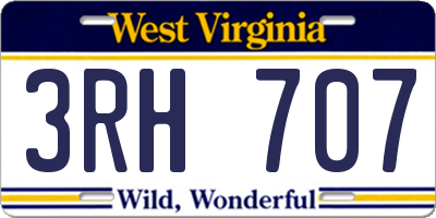 WV license plate 3RH707