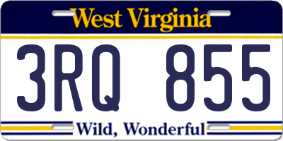 WV license plate 3RQ855