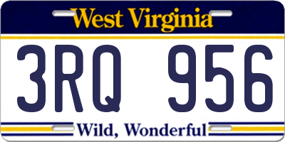 WV license plate 3RQ956