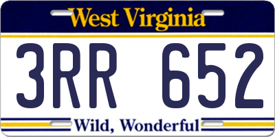 WV license plate 3RR652