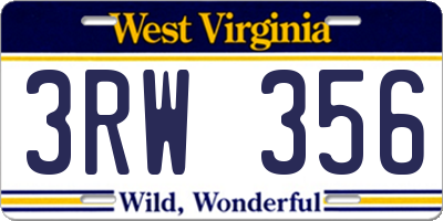 WV license plate 3RW356