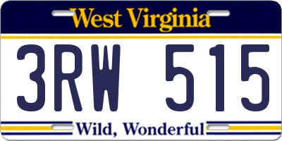 WV license plate 3RW515