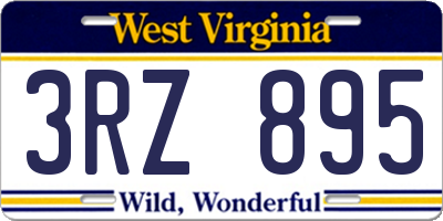 WV license plate 3RZ895