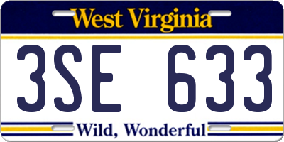 WV license plate 3SE633