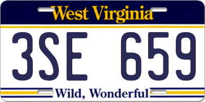 WV license plate 3SE659