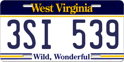WV license plate 3SI539
