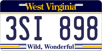 WV license plate 3SI898
