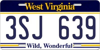 WV license plate 3SJ639