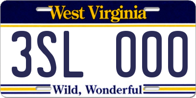 WV license plate 3SL000