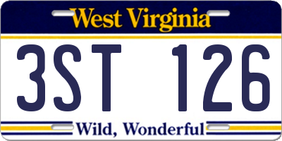 WV license plate 3ST126