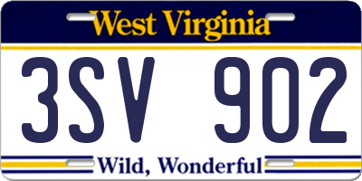 WV license plate 3SV902