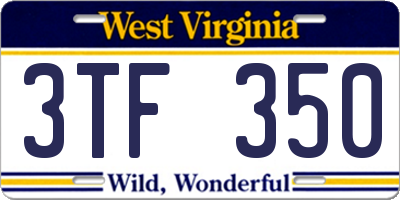 WV license plate 3TF350