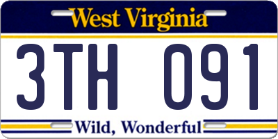 WV license plate 3TH091