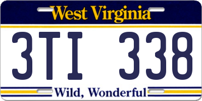 WV license plate 3TI338