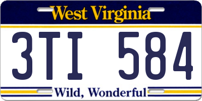 WV license plate 3TI584