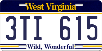 WV license plate 3TI615