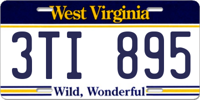WV license plate 3TI895