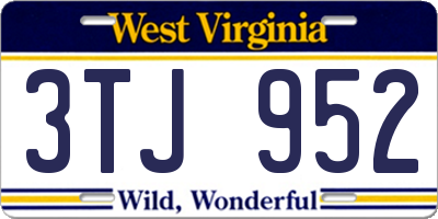 WV license plate 3TJ952