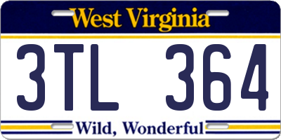 WV license plate 3TL364