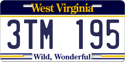 WV license plate 3TM195