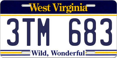WV license plate 3TM683