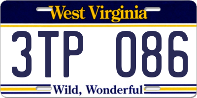 WV license plate 3TP086