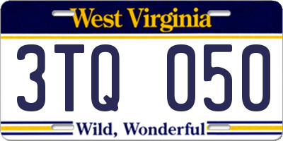 WV license plate 3TQ050