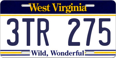 WV license plate 3TR275