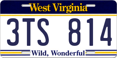 WV license plate 3TS814