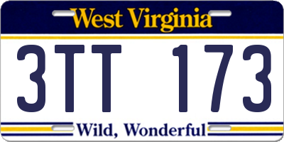 WV license plate 3TT173